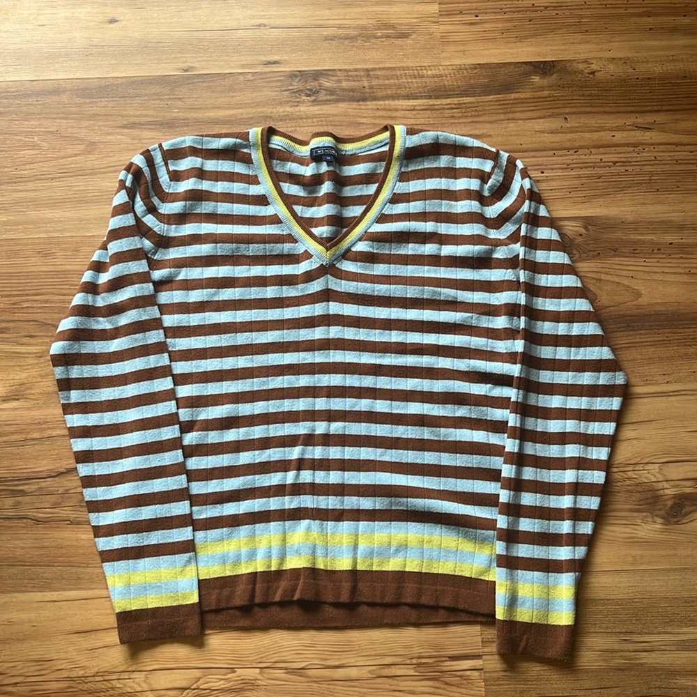J. McLaughlin stripped v neck sweater